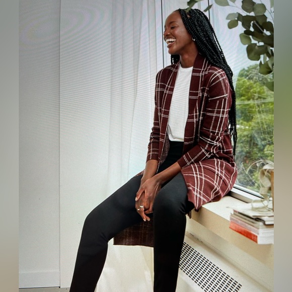 Plaid Long Cardigan - Picture 4 of 6